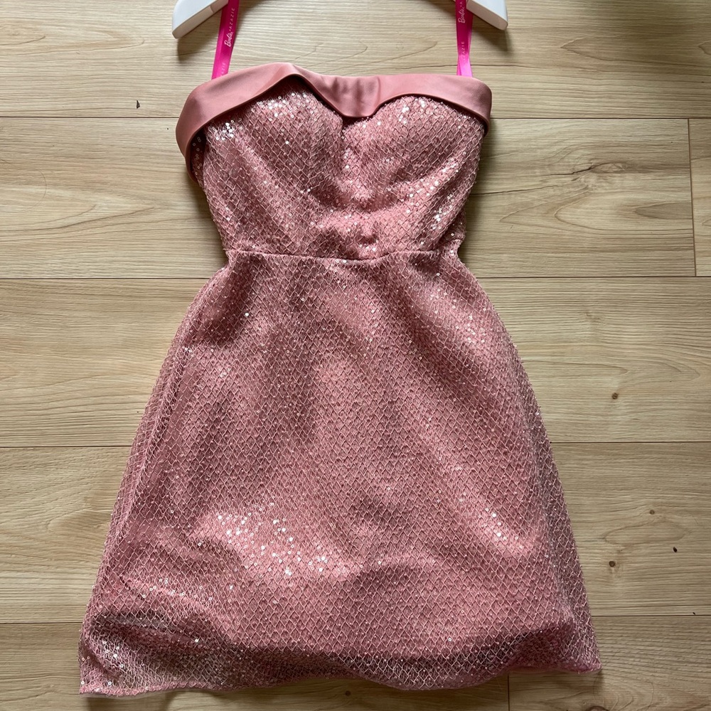 Azazie Pink Sequin Mini Dress